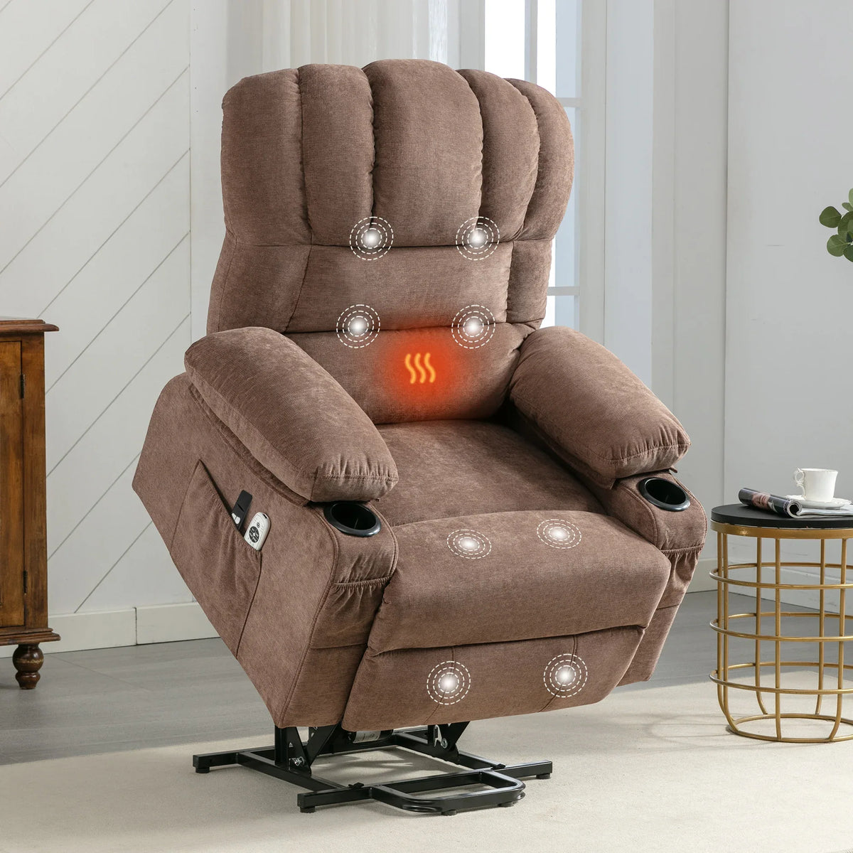 Power Electric Soft Massage Lift Lounge Chair With Heating - Omega Lifestyles
