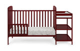 Solid Wood Cherry Crib With Attached Changing Table - Omega Lifestyles