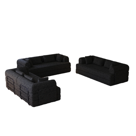 Convertible Chenille Sleeper Sofa Bed With Storage Pocket - Omega Lifestyles