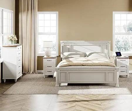 3 Piece Mid Century Dresser And Nightstand Set - Omega Lifestyles