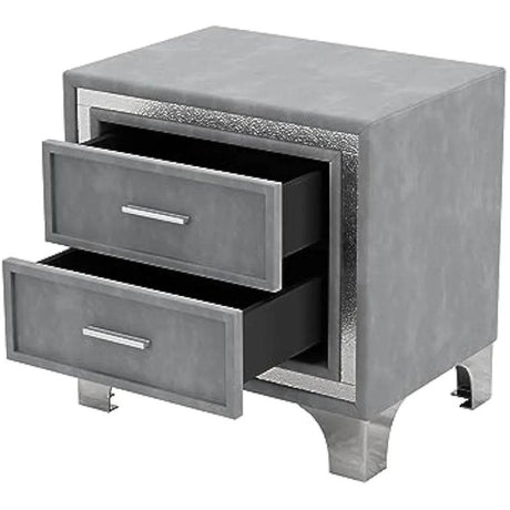 3-Piece Upholstered Platform Bed With LED Nightstands Set - Omega Lifestyles