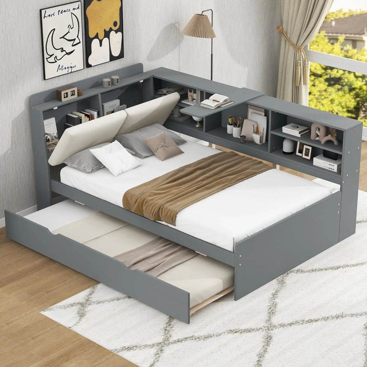 Modern Pine Wood Full Storage Bed Frame With Drawers - Omega Lifestyles