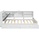 Modern Pine Wood Full Storage Bed Frame With Drawers - Omega Lifestyles