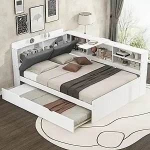 Modern Pine Wood Full Storage Bed Frame With Drawers - Omega Lifestyles