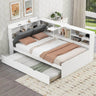 Modern Pine Wood Full Storage Bed Frame With Drawers - Omega Lifestyles