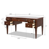 Wooden Executive Desk With Five Soft-Close Drawers - Omega Lifestyles