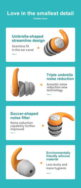Noise Reduction Waterproof Nano Silica Gel Earplugs - Sleep Galleria