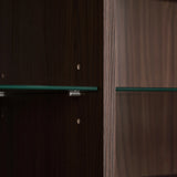 Modern Minimalist LED Curio Cabinet With Tempered Glass Doors - Omega Lifestyles