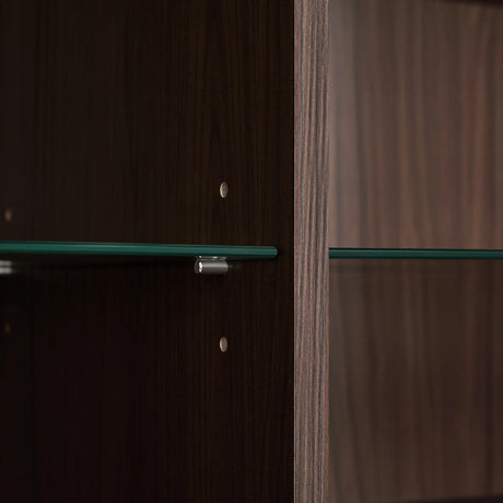 Modern Minimalist LED Curio Cabinet With Tempered Glass Doors - Omega Lifestyles