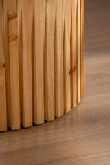 Set of 2 Natural MDF Fir Round Coffee Tables - Omega Lifestyles