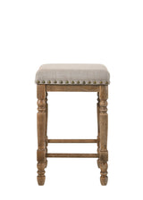 Set of 2 Beige Fabric Upholstered Counter Height Stools - Omega Lifestyles