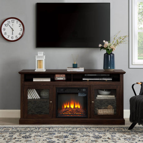 Modern American Traditional Fireplace TV Stand Console - Omega Lifestyles