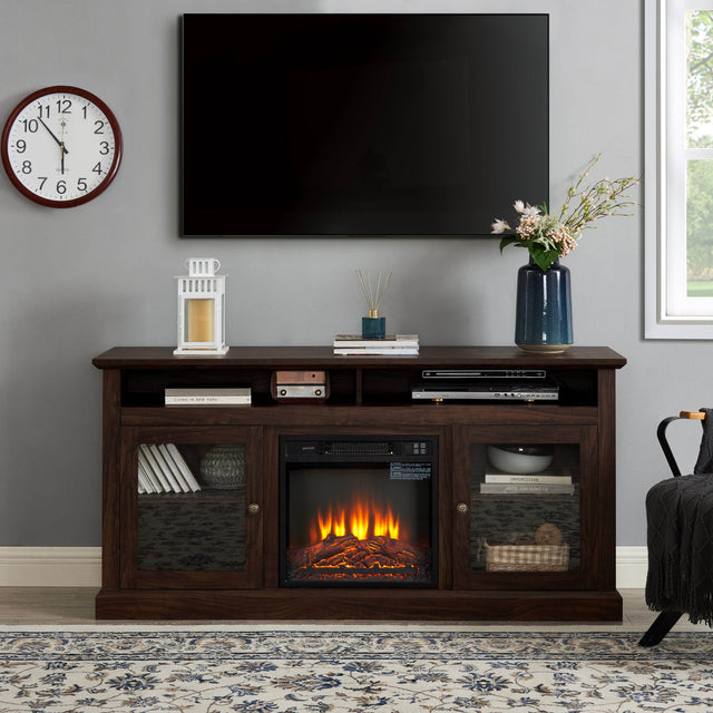 Modern American Traditional Fireplace TV Stand Console - Omega Lifestyles