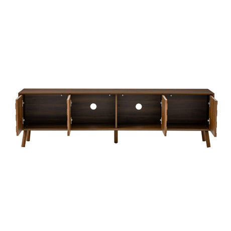70-Inch Modern Walnut TV Stand With Soft-Closing Hinges - Omega Lifestyles