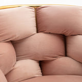Pink Velvet Gold-Plated Metal Accent Chair - Omega Lifestyles