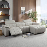 Electric Genuine Leather Reclining R Chaise Sofa With USB Port - Omega Lifestyles