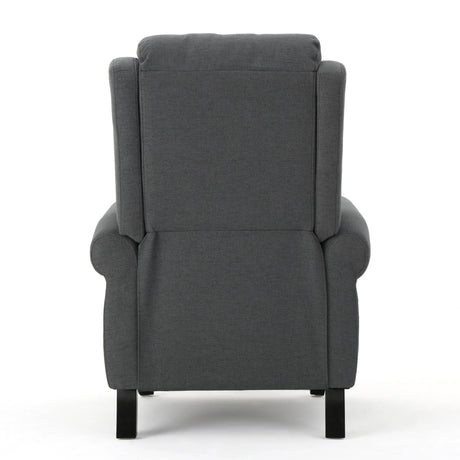 Charcoal Fabric Push Rack Recliner With Rubberwood Legs - Omega Lifestyles