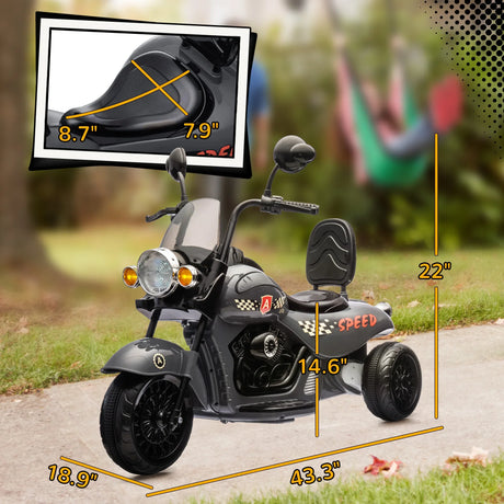 Kids 3-Wheel Electric Ride-On Motorcycle With Music - Omega Lifestyles