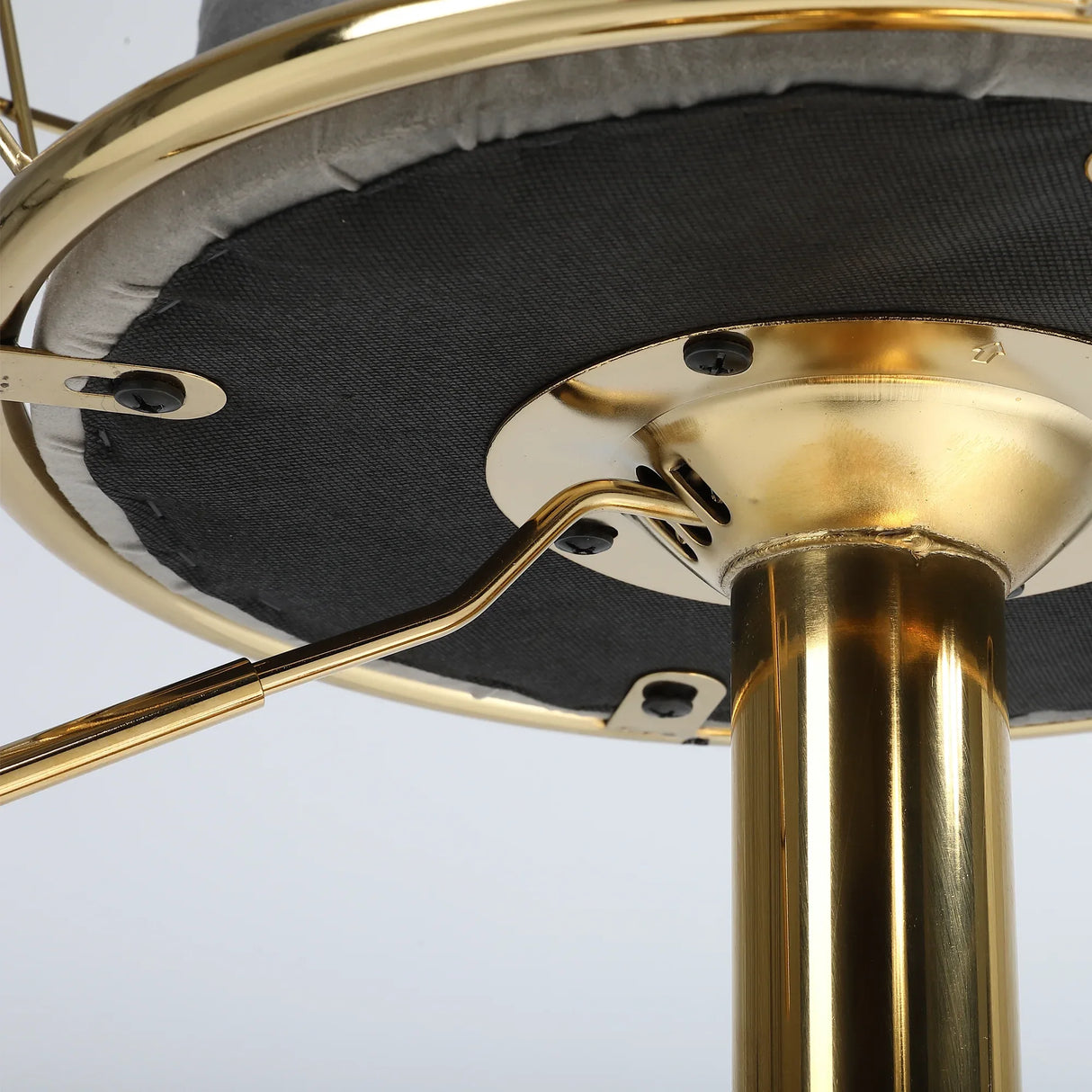 Set Of 2 Grey Velvet Adjustable Height 360-Degree Bar Chairs - Omega Lifestyles