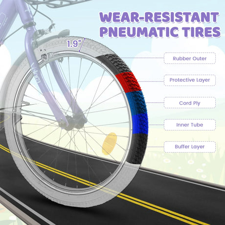 20-Inch Kids Steel Frame Single-Speed Bicycle With Brakes - Omega Lifestyles