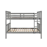 Full Over Full Solid Wood Gray Bunk Bed - Omega Lifestyles