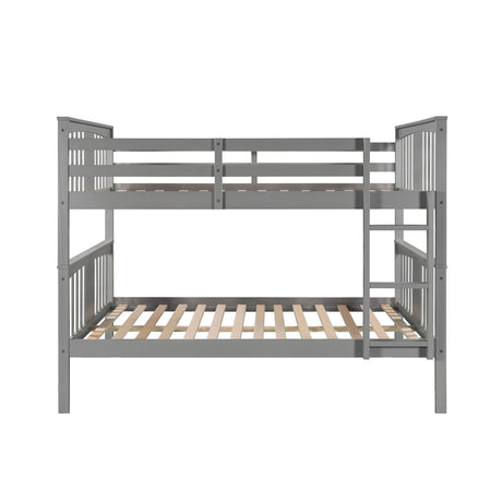Full Over Full Solid Wood Gray Bunk Bed - Omega Lifestyles