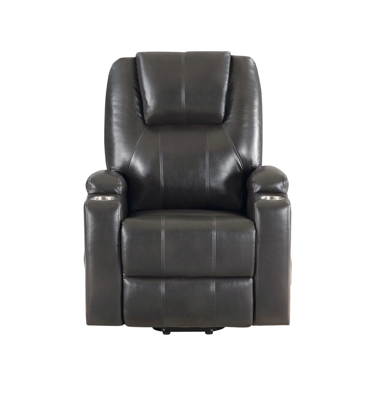 Gunmetal Faux Leather Power Lift Massage Recliner - Omega Lifestyles