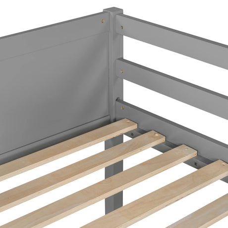 Solid Wood Twin Loft Bed With Ladder Gray - Omega Lifestyles