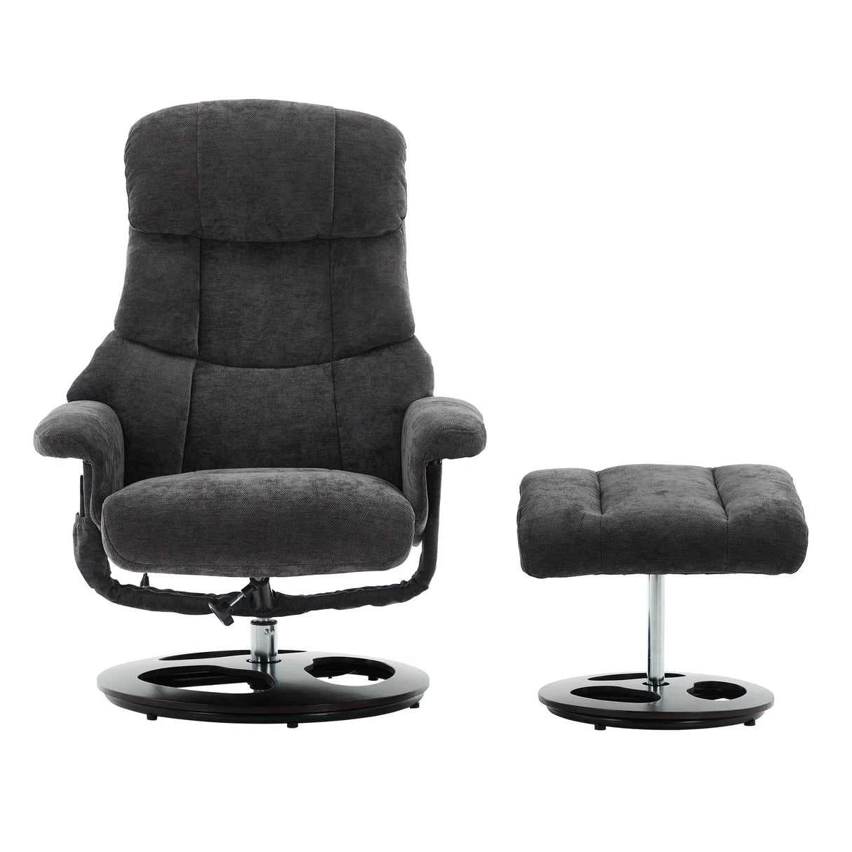 Modern Chenille Recliner Chair With Ottoman And Massage - Omega Lifestyles