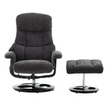 Modern Chenille Recliner Chair With Ottoman And Massage - Omega Lifestyles