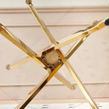 5-Piece Mid-Century Glass Top Metal Leg Dining Set - Omega Lifestyles