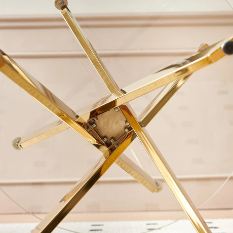 5-Piece Mid-Century Glass Top Metal Leg Dining Set - Omega Lifestyles