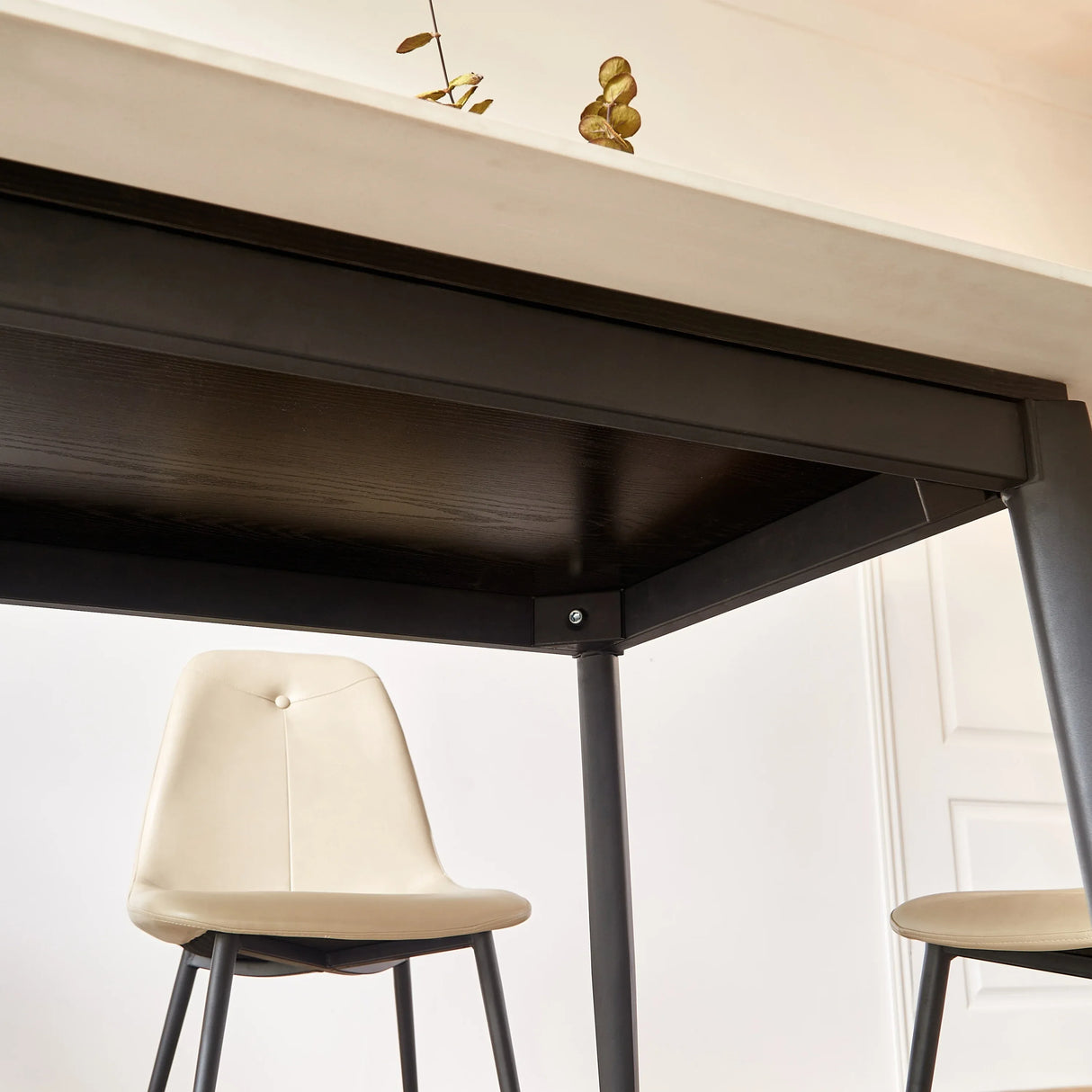 Mid Century Modern 55-Inch Round Sintered Stone Dining Table - Omega Lifestyles