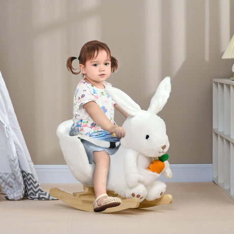 Rabbit Ride-On Rocking Horse With Sounds And Pedals - Omega Lifestyles
