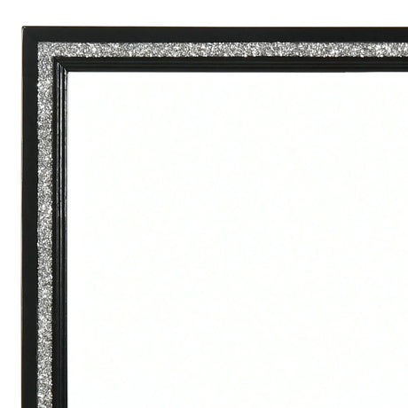 Beveled Edge Black Synthetic Wood Dresser Mirror - Omega Lifestyles