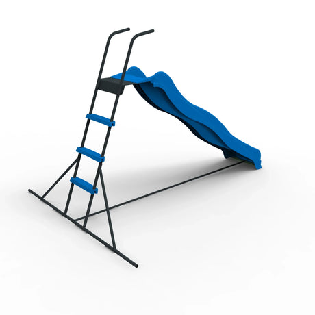 7-Foot Kids Freestanding Blue Plastic Slide Playground - Omega Lifestyles