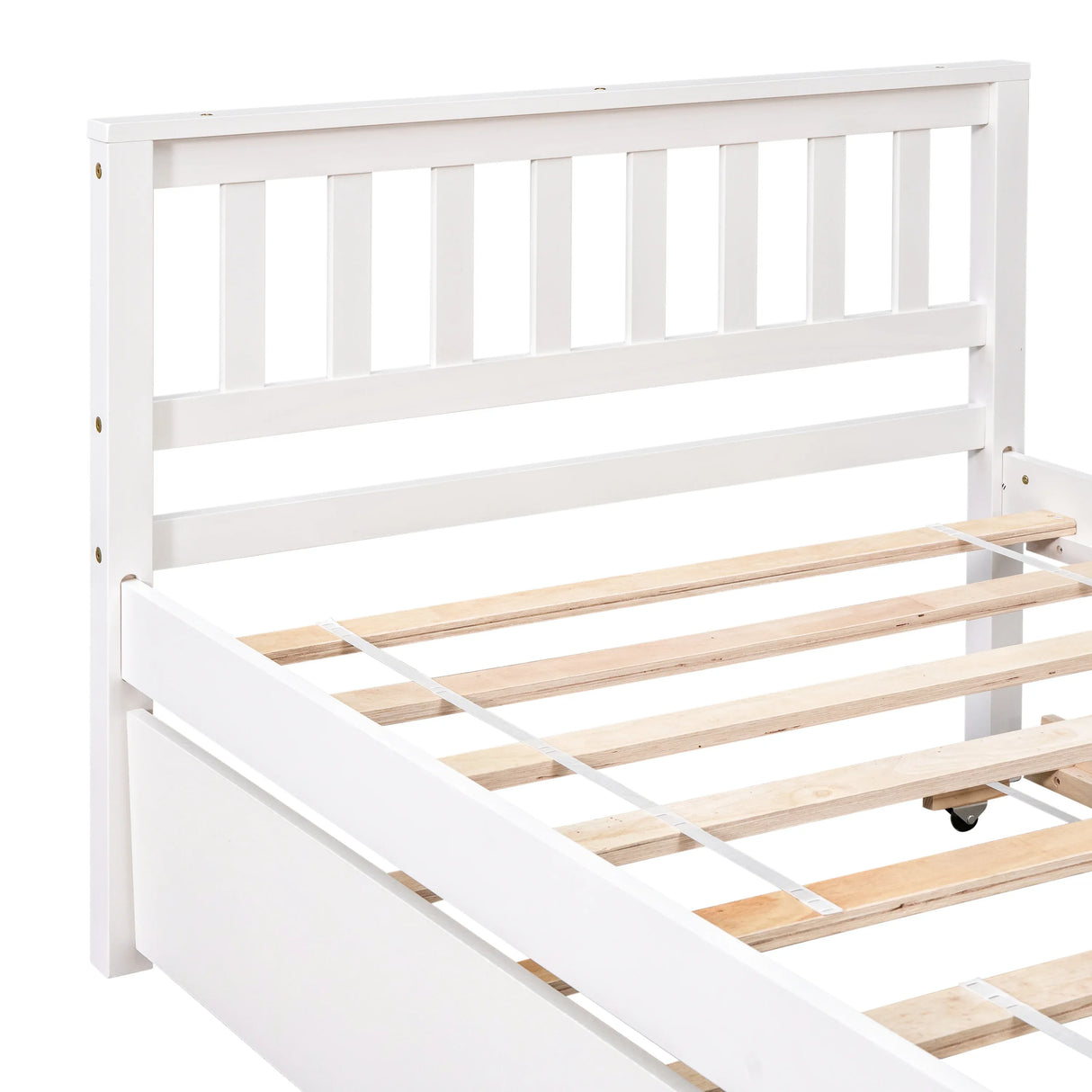 Twin Platform Bed Frame With Pull-Out Trundle - Omega Lifestyles
