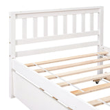 Twin Platform Bed Frame With Pull-Out Trundle - Omega Lifestyles