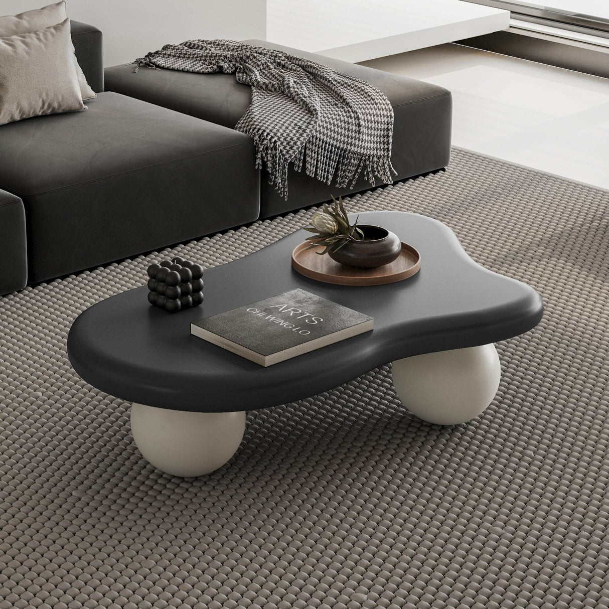 Modern 40-Inch Cloud Shaped Lacquered Coffee Table - Sleep Galleria