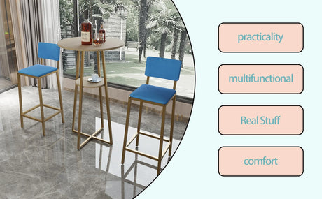 Three Piece Bar Table And Chairs Set With Storage - Omega Lifestyles