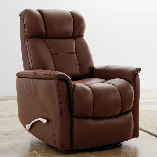Swivel Glider Recliner With Manual Adjustable Headrest And Footrest - Omega Lifestyles