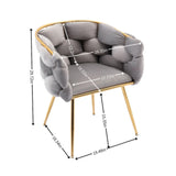 Modern Gray Velvet Accent Chair With Gold Legs - Omega Lifestyles