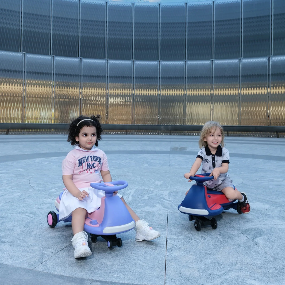 12V Kids Electric Ride-On Wiggle Car With Bluetooth Lights - Omega Lifestyles