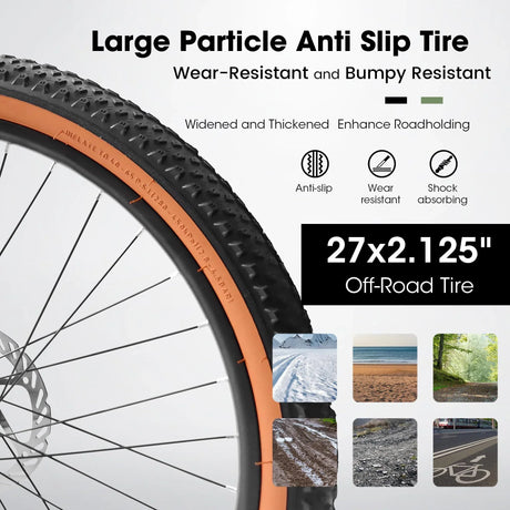 27.5-Inch Durable Carbon Steel Frame Mountain Bike - Omega Lifestyles