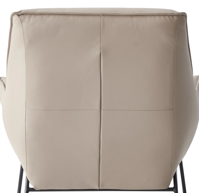 Khaki Top Grain Leather Accent Chair And Ottoman - Omega Lifestyles