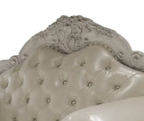 Dresden Faux Leather White Accent Chair With Pillows - Omega Lifestyles