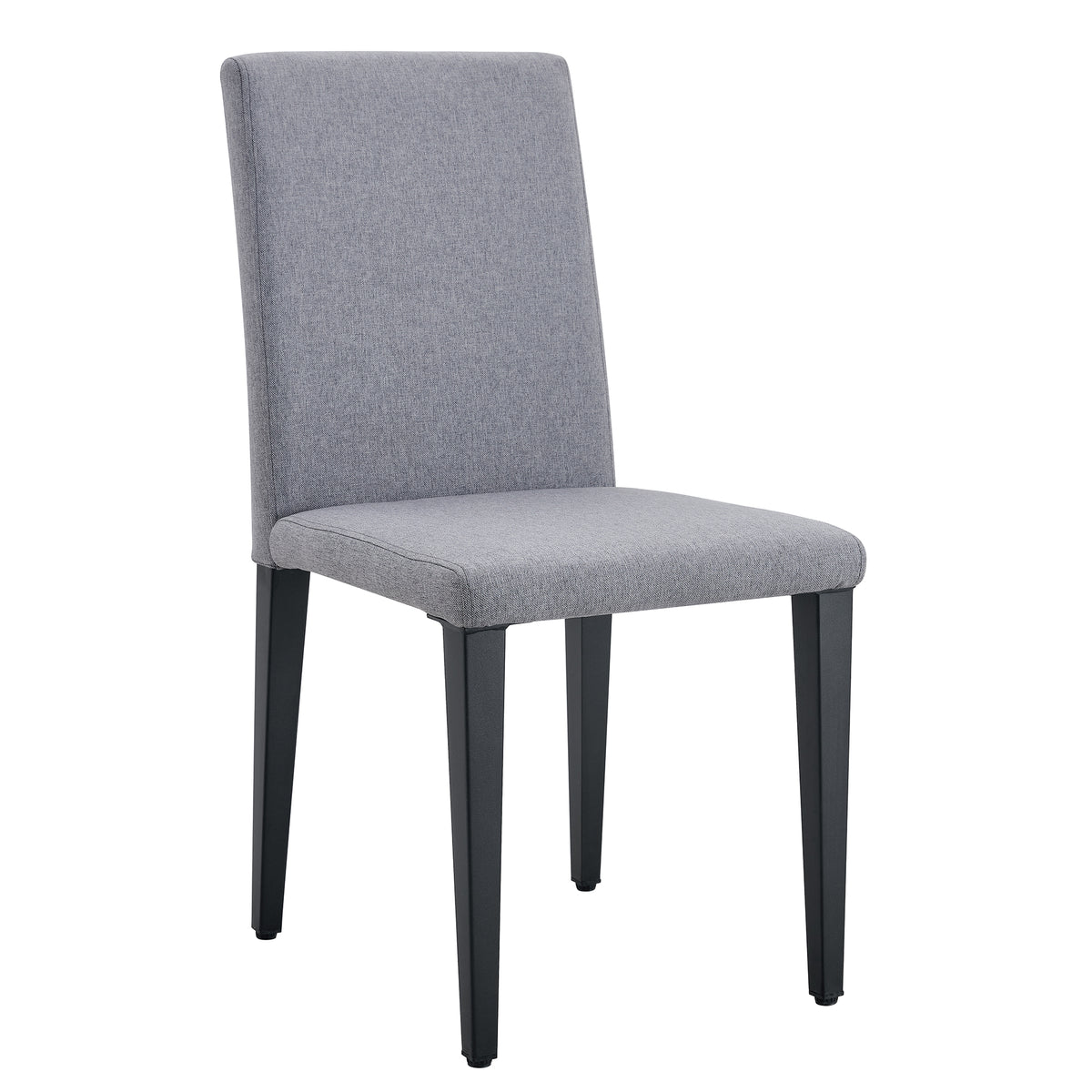 Set of 4 Light Gray Linen-Cotton Dining Chairs