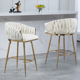 Modern Velvet Counter Height Kitchen Bar Stool
