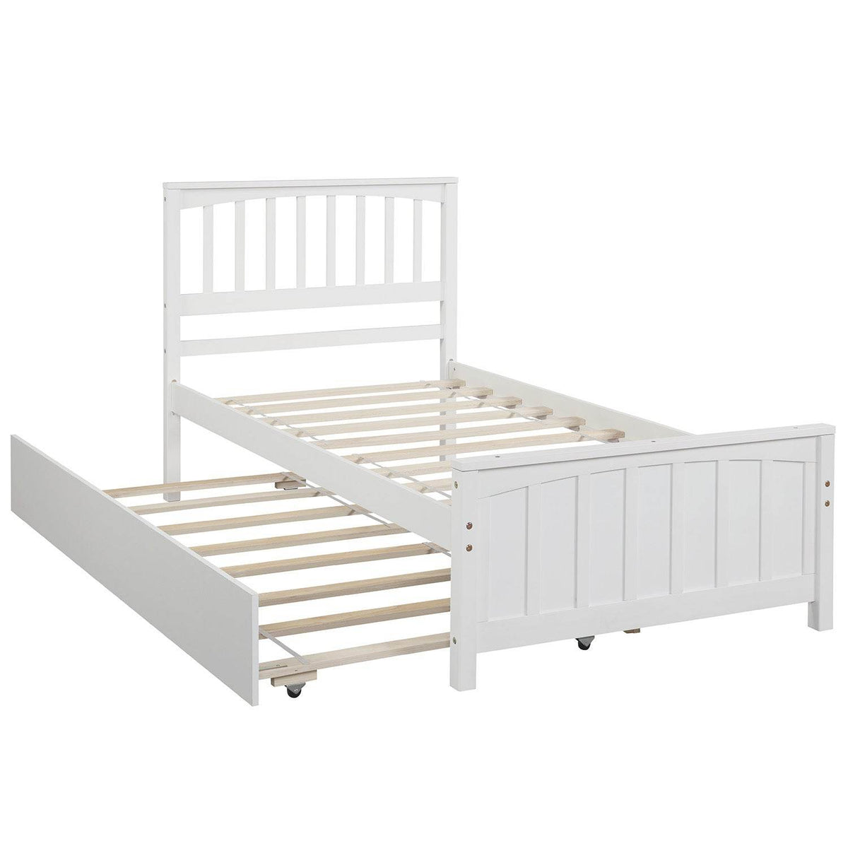 Twin Solid Wood Platform Bed With Trundle - Omega Lifestyles
