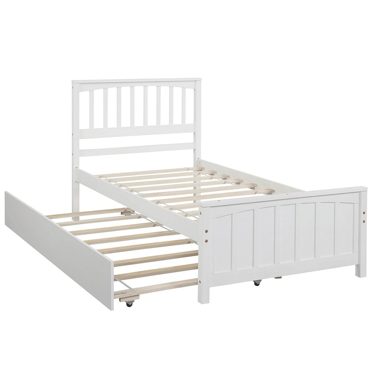 Twin Solid Wood Platform Bed With Trundle - Omega Lifestyles